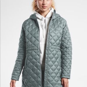 EUC Athleta Whisper Featherless Parka, M, Metropolis Gray